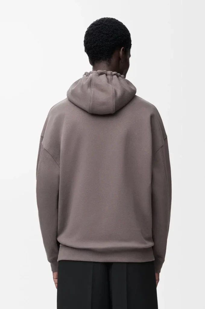 Felpa con cappuccio e zip in cotone Grigio scuro
