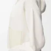 Felpa con cappuccio e zip in lana Bianca