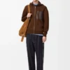 Felpa con cappuccio e zip in lana marrone Felpa con cappuccio e zip in lana marrone