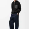Felpa con cappuccio e zip in lana Nero Felpa con cappuccio e zip in lana Nero