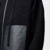 Felpa con cappuccio e zip in lana Nero