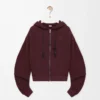 Felpa con cappuccio Flamenco in cotone e cashmere Borgogna scuro