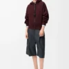 Felpa con cappuccio Flamenco in cotone e cashmere Borgogna scuro