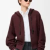 Felpa con cappuccio Flamenco in cotone e cashmere Borgogna scuro