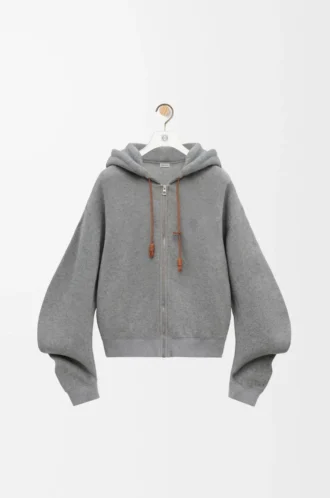 Felpa con cappuccio Flamenco in cotone e cashmere Grigio
