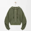 Felpa con cappuccio Flamenco in cotone e cashmere Verde kaki Felpa con cappuccio Flamenco in cotone e cashmere Verde kaki