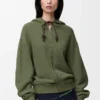 Felpa con cappuccio Flamenco in cotone e cashmere Verde kaki Felpa con cappuccio Flamenco in cotone e cashmere Verde kaki