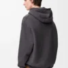 Felpa con cappuccio in cotone grigio scuro melange Felpa con cappuccio in cotone grigio scuro melange