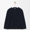 Felpa con cappuccio in misto cotone Blu notte Felpa con cappuccio in misto cotone Blu notte