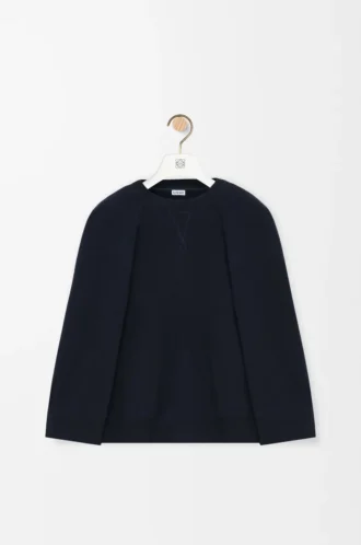 Felpa con cappuccio in misto cotone Blu notte