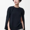 Felpa con cappuccio in misto cotone Blu notte Felpa con cappuccio in misto cotone Blu notte