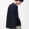 Felpa con cappuccio in misto cotone Blu notte Felpa con cappuccio in misto cotone Blu notte