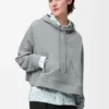Felpa con cappuccio trapezio in misto cotone Grigio melange