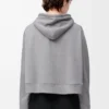 Felpa con cappuccio trapezio in misto cotone Grigio melange