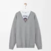 Felpa in cotone grigio melange Felpa in cotone grigio melange