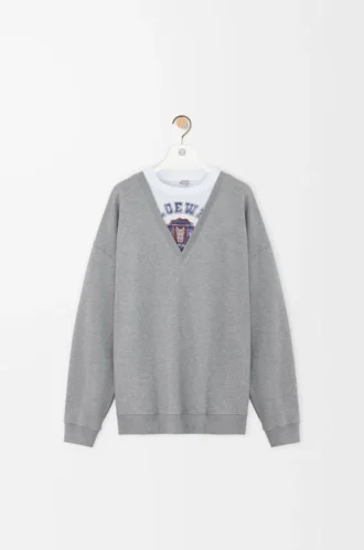 Felpa in cotone grigio melange Felpa in cotone grigio melange