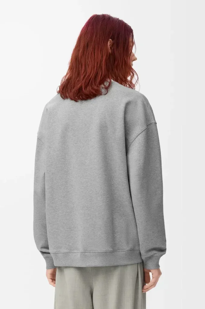 Felpa in cotone grigio melange Felpa in cotone grigio melange