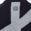 Felpa in lana e cotone blu navy/grigio Felpa in lana e cotone blu navy/grigio
