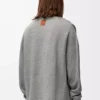 Felpa polo in cotone e cashmere grigio piombo Felpa polo in cotone e cashmere grigio piombo