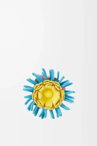 Fiore cactus in pelle di vitello classica Rosa/Blu