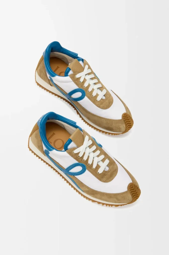 Flow Runner 2.0 in nylon e pelle scamosciata Sand/Blue/White