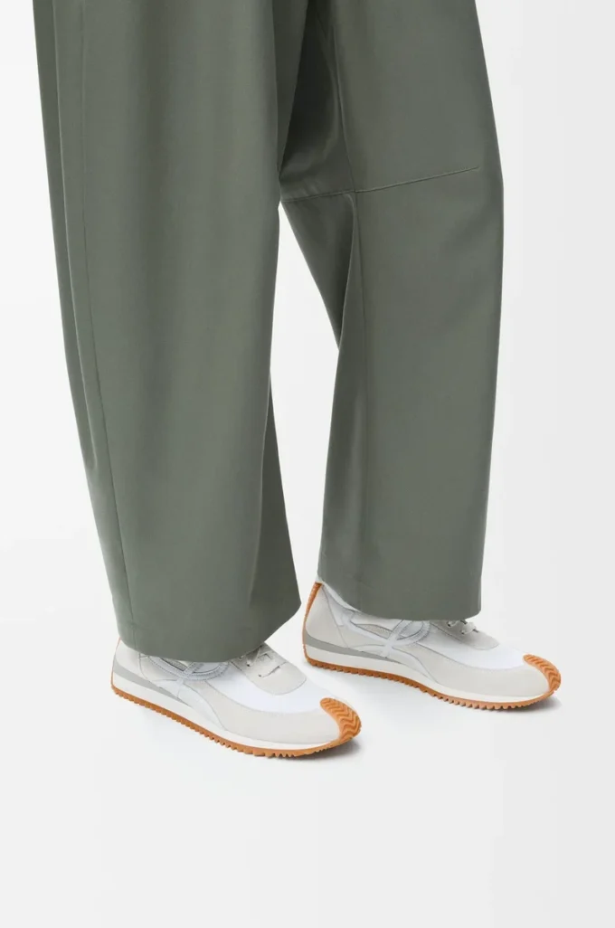 Flow Runner in nylon e pelle scamosciata Bianco Flow Runner in nylon e pelle scamosciata Bianco