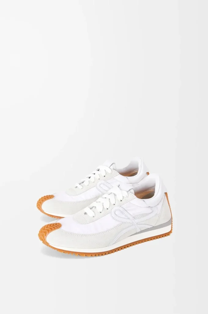 Flow Runner in nylon e pelle scamosciata Bianco Flow Runner in nylon e pelle scamosciata Bianco