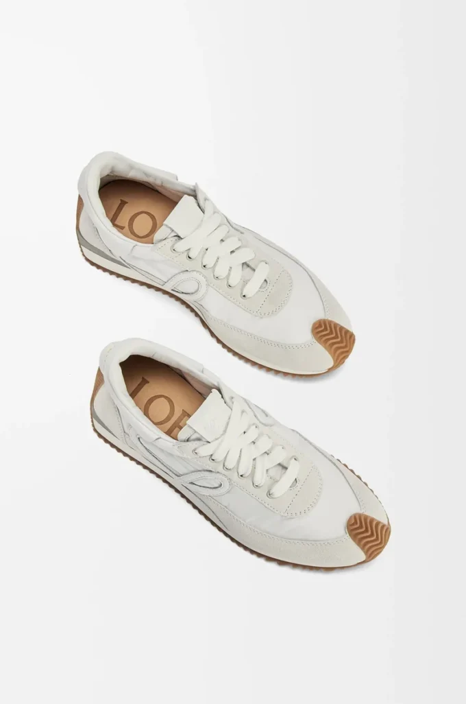 Flow Runner in nylon e pelle scamosciata Bianco Flow Runner in nylon e pelle scamosciata Bianco