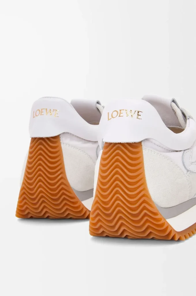 Flow Runner in nylon e pelle scamosciata Bianco Flow Runner in nylon e pelle scamosciata Bianco