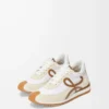 Flow Runner in nylon e pelle scamosciata color cioccolato/quasi ottico
