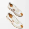 Flow Runner in nylon e pelle scamosciata color cioccolato/quasi ottico
