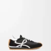 Flow Runner in nylon e pelle scamosciata Nero/Bianco
