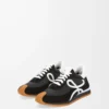 Flow Runner in nylon e pelle scamosciata Nero/Bianco