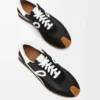 Flow Runner in nylon e pelle scamosciata Nero/Bianco