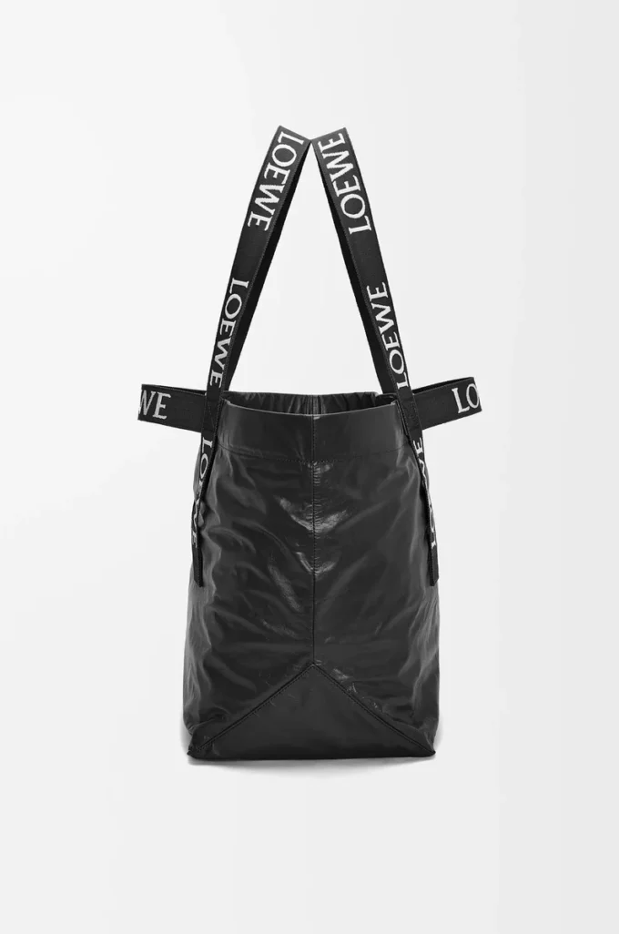 Fold Shopper in pelle di vitello nera Fold Shopper in pelle di vitello nera