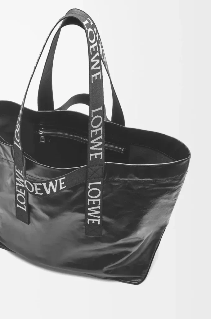 Fold Shopper in pelle di vitello nera Fold Shopper in pelle di vitello nera