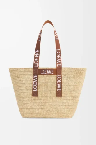 Fold Shopper in rafia Naturale/Tan