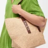 Fold Shopper in rafia Naturale/Tan