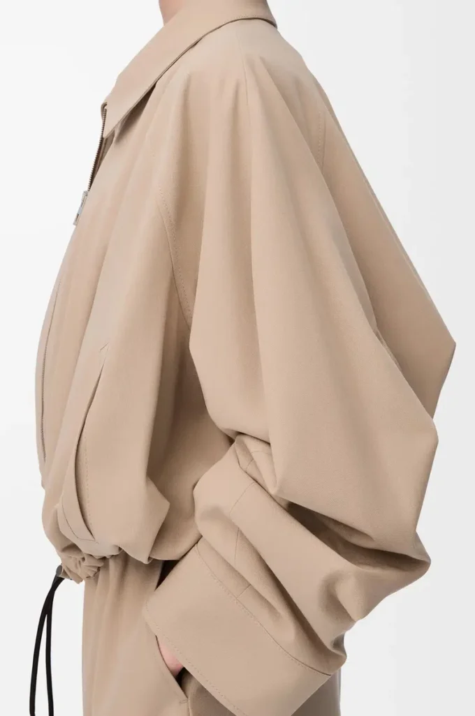 Giacca a palloncino in cotone Beige