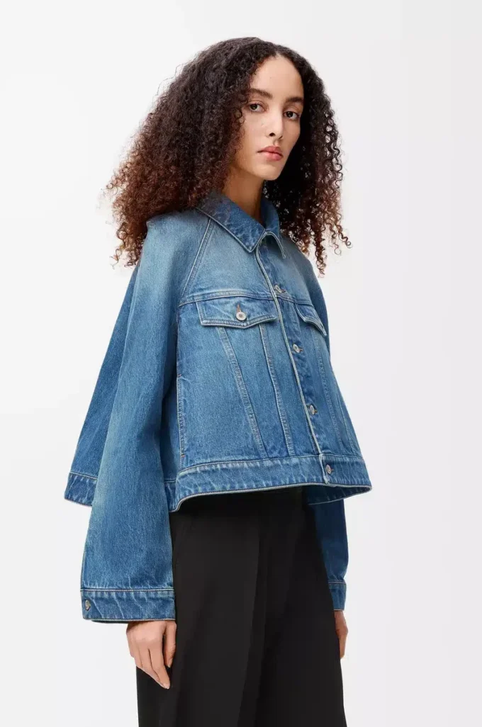 Giacca a trapezio in denim Denim Blue