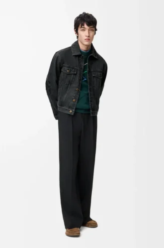 Giacca Anagram in denim nero