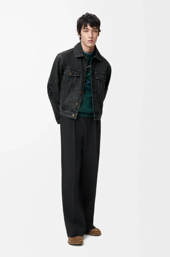 Giacca Anagram in denim nero Giacca Anagram in denim nero