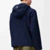 Giacca con cappuccio in cotone blu navy/beige Giacca con cappuccio in cotone blu navy/beige