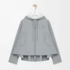 Giacca con cappuccio in cotone grigio chiaro Giacca con cappuccio in cotone grigio chiaro