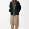 Giacca con cappuccio in lana e cashmere Nero/Verde