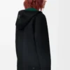 Giacca con cappuccio in lana e cashmere Nero/Verde