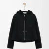 Giacca con cappuccio in shearling Nero Giacca con cappuccio in shearling Nero