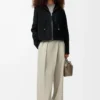 Giacca con cappuccio in shearling Nero Giacca con cappuccio in shearling Nero