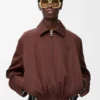 Giacca con cintura in cotone e seta Coffee Giacca con cintura in cotone e seta Coffee