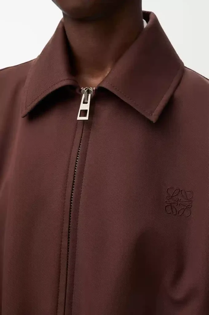 Giacca con cintura in cotone e seta Coffee Giacca con cintura in cotone e seta Coffee